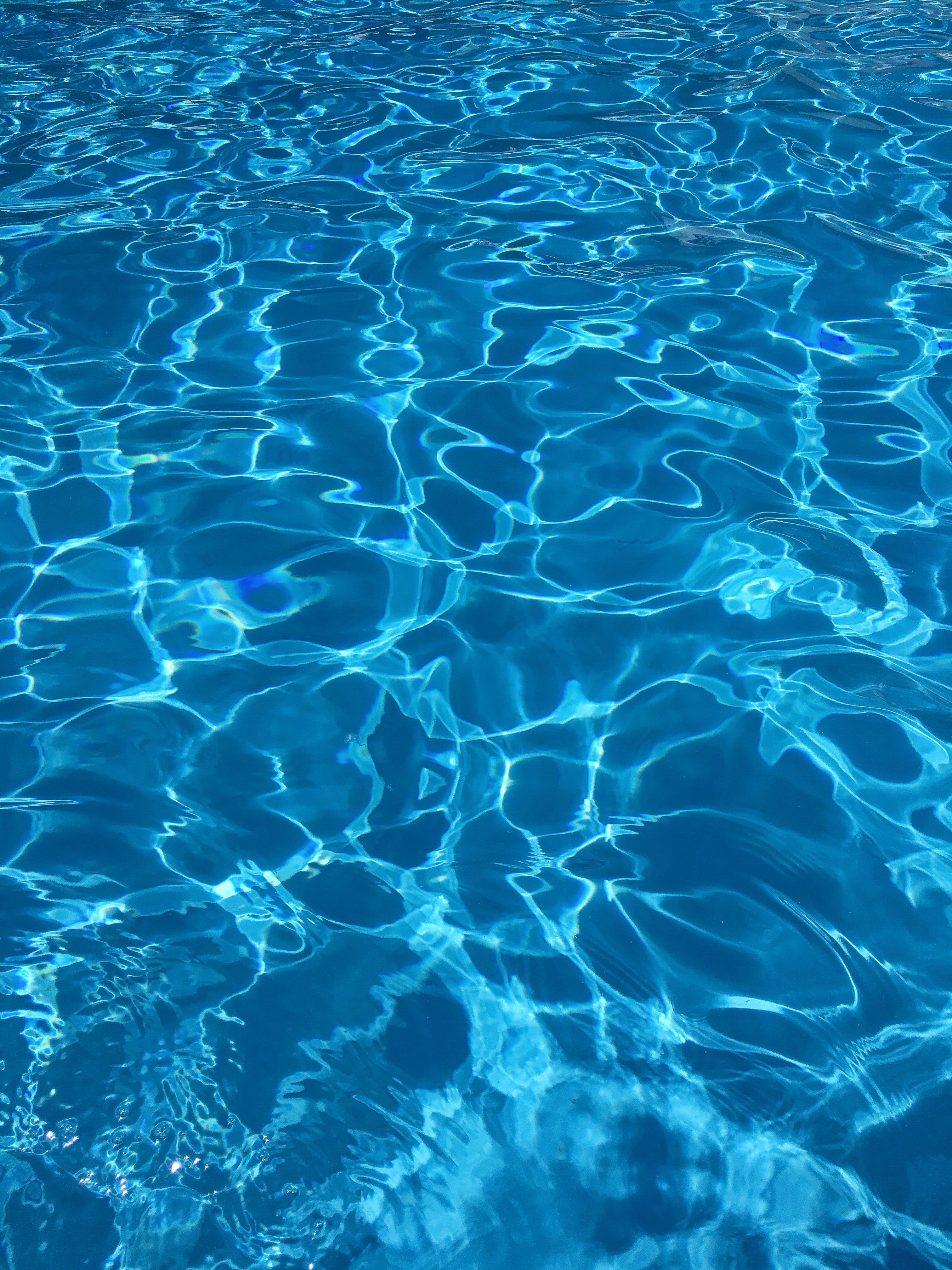 Clear blue pool water
